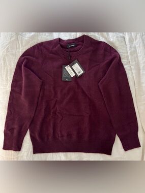 NAADAM Women’s Cashmere Crewneck Sweater in Deep Burgundy New with Tags.